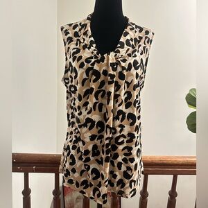 Calvin Klein Leopard Print Sleeveless Top